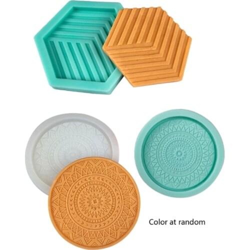 DIY Round Coaster Silicone Molds Tea Mat Coaster Molds for Resin Casting Mold XXFB