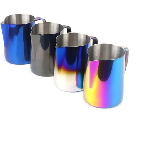 350ml/600ml Pointed mouth 304 Stainless Steel Italian Espresso Latte Art Milk Frothing Pitcher Steaming Jug Milk Foam Container