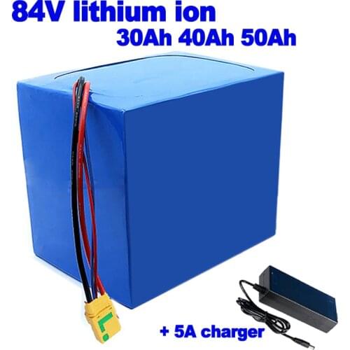 Li-ion High power 24S 84v 30Ah 40Ah 50Ah electric surfboard jet battery pack 100A smart BMS lipo 8000w AGV forklift + 5A charger