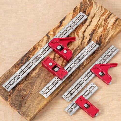 Scalable Tool Ruler For Woodworking Tools T-type Hole Ruler Stainless Scribing Stainless Scribing Marking Line Gauge Measuring