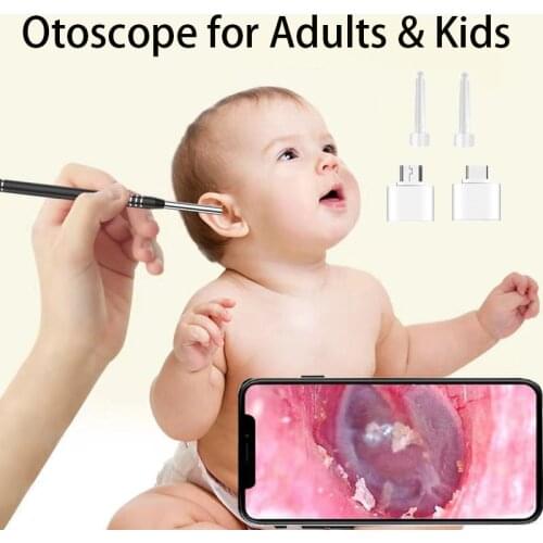 5.5mm Medical Digital Otoscope Video 3 in 1 Earwax Endoscope Earplugs Earpick Camera Android Phone Removal Tool for Ear Cleaning