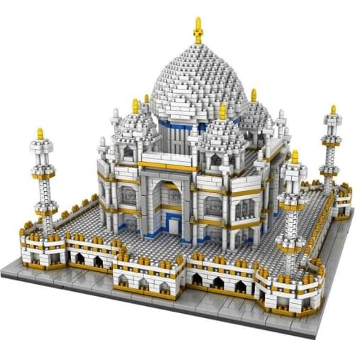 3950pcs PZX Mini Blocks Luxury World Architecture India Taj Mahal Model Juguetes for Children Toys New Year Kids Gift 9914