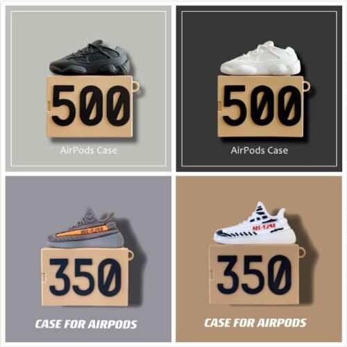 Fashion Sports Brand shoes 350 500 Wireless bluetooth headset Case For Airpods 1 2 Pro Stereo shoebox 3D silicon earphone Cover