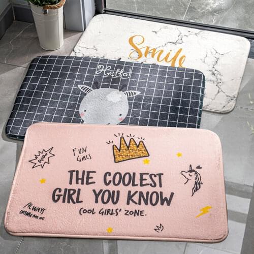 Cartoon Bathroom Anti-Slip Mat Kitchen Floor Mat Bedroom Door Mat Bathroom Bathroom Absorbent Anti-Slip Mat Bathroom Accessories