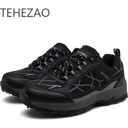 2021Outdoor Steel Spike Men Hiking Shoes Waterproof and Breathable Snow Non-Slip Lightweight Wear-Resistant Trendy Sports Shoes
