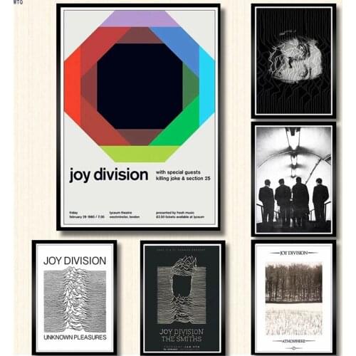 Punk Music Joy Division Canvas Print White Copperplate Canvas Painting Room Decoration Wall Art Poster Home Decor