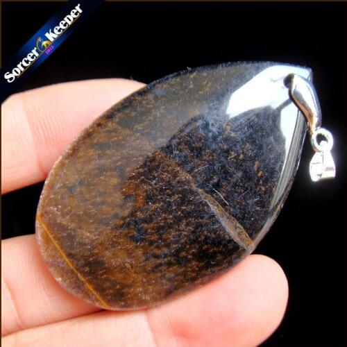 Natural Blue Tiger Eye Stone Pendants Charms Jewelry DIY Necklace Beads for Man / Leather Chain & Flannel Bags as a gift RS203