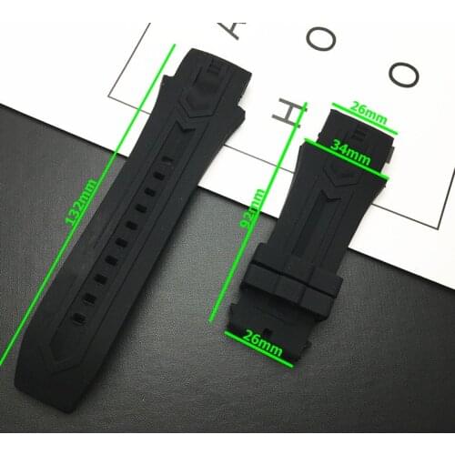 Top quality 34mmx26mm black silicone watch band for Invicta strap Bolt men watchband bracelet belt sports waterproof tools