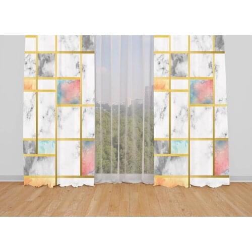 Pink Gray Marble Look Background Curtain