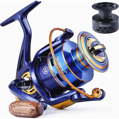 Sougayilang 1000-7000 Spinning Fishing Reel 5.2:1 12 Ball Bearing Fishing Wheel for Freshwater Fishing Saltwater Fishing Tool