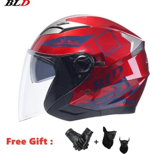 Men Women Motorcycle Helmet Half Face ABS Motorbike Helmet Electric Safety Double Lens Helmet Moto Casque