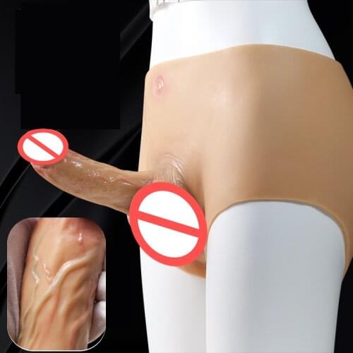 Female Gay Silicone Dildos Strap On Pants Artificial Big Penis Anal Vagina Plug Briefs Adult Lesbian Knickers Women Sex Toy