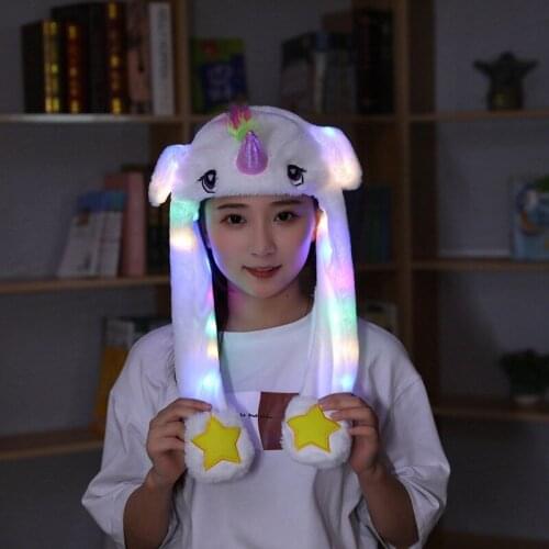 Cartoon Unicorn Hat Cosplay Funny Hats Kawaii Headgear Gleamy Headwear Women Men Adult Halloween Festival Party Warm Caps Plush