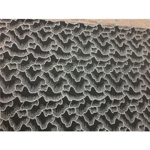Modern design silver color french net lace fabric glued glitter african Tulle lace BZL-72722 for nice dress
