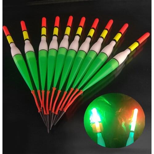 2pcs Fishing Float LED Electric Float Light + Battery Deep Water Float Fishing Tackle Bobber Fishing Gear with Electrons