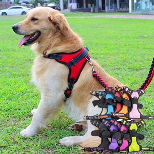Medium Large Dog Chest Strap Reflective Breathable Nylon Pet Dog Harness Vest for Puppy Pet Supplies