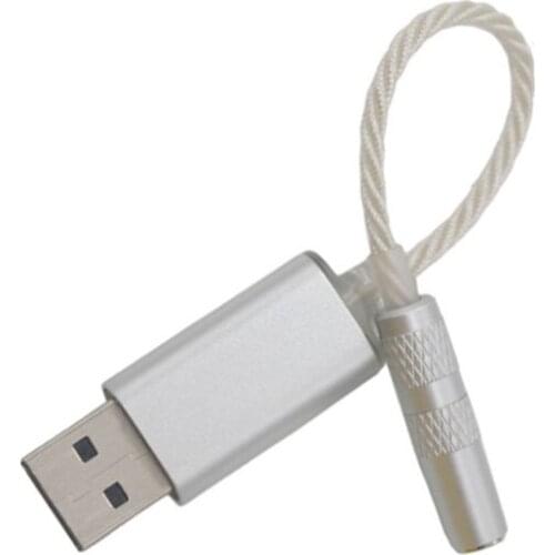 USB to 3.5mm Adapter Cable Silver Plated Cable 12cm
