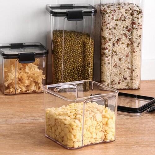Moisture-proof Stackable Transparent Sealed Food Storage Jar Container with Lid