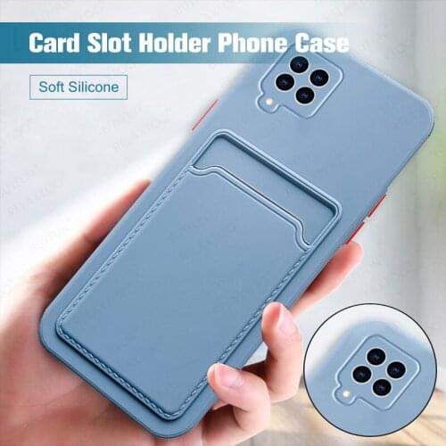 Candy Color Card Slot Wallet Phone Case For Samsung Galaxy A42 5G Samsong Sansung A 42 6.6" Soft Silicone Shockproof Cover Shell