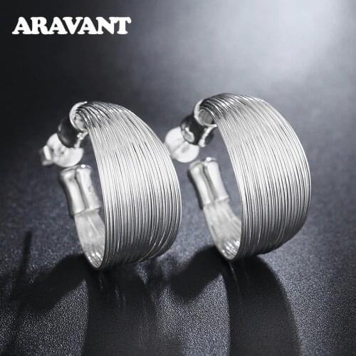 2020 New Hoop Earrings 925 Silver Multi Line Earring Fashion Jewelry Wholesale Factory Direct Sales