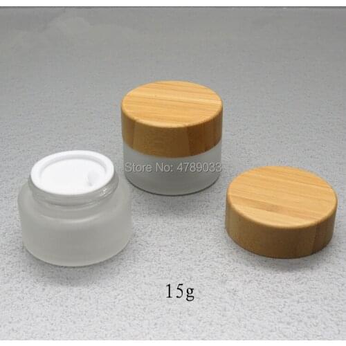 10/20pcs 15g Matted Glass Cosmetic Empty Jars Clear Bottles Eyeshadow Makeup Cream Lip Balm Container Pots Free Shipping