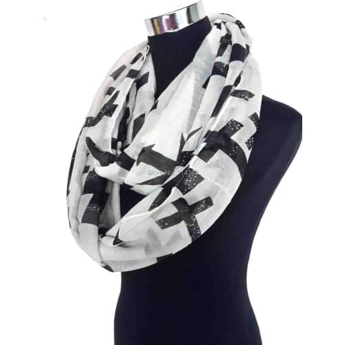 10pcs/lot Cross Print Infinity Scarf Womens Accessories Scarves, Free Shipping