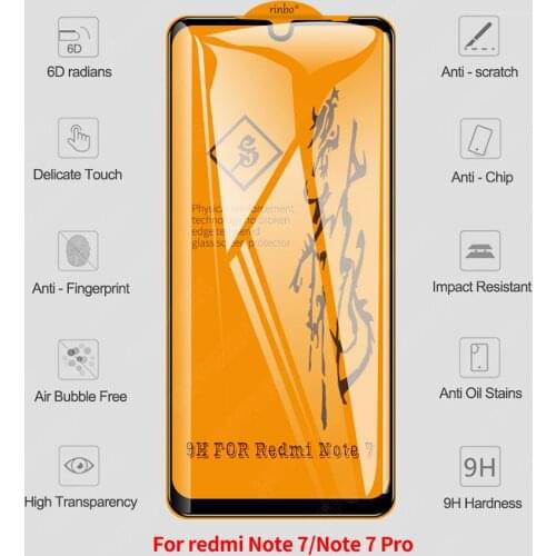 2pcs 6D Full Glue Tempered Glass For Xiaomi Redmi Note 8 7 6 5 K20 Pro Glass Screen Protector For Redmi Note 8 8T 8A 7 7A 6 6A