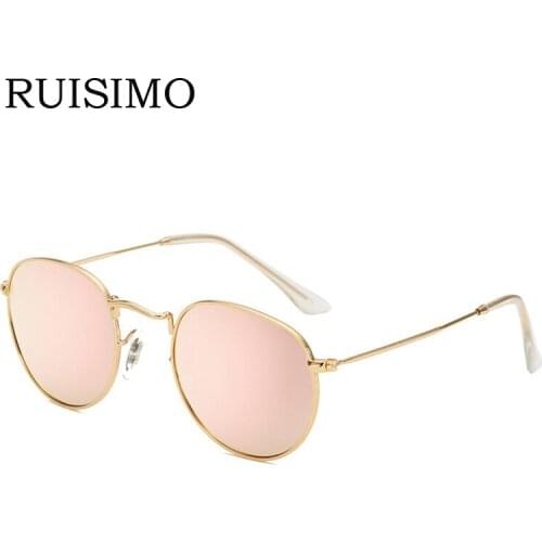 2017 Retro Male Round Sunglasses Women Men Brand Designer Sun Glasses for Women Alloy Mirror Sunglasses Ray Ladies retro De Sol