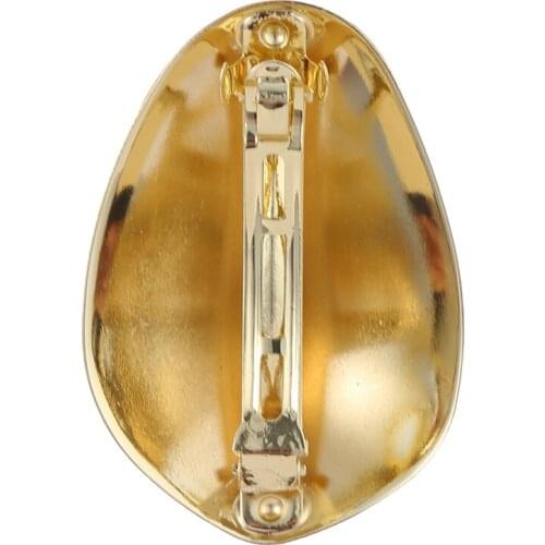 2021 Design Geometric Glossy Gold Silver Color Metal Eggshell Hairgrips Barrettes For Women Girls Party Hairwear