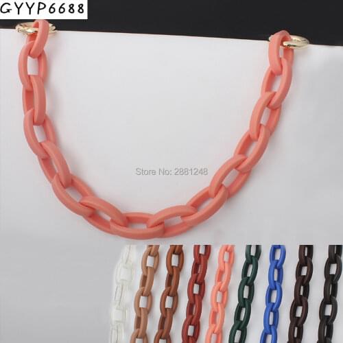 40cm 9 colors bag light chain resin short portable shoulder strap wrist thick plastic handle bags purse bag frame kiss clasp