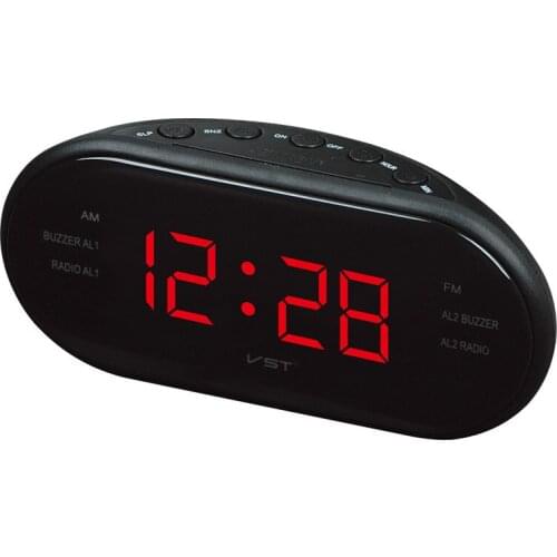 50pcsLed AM FM Radio Digital Brand Alarm Clock Backlight Snooze Electronic Designer Home Table Clock Radio Despertador Digital