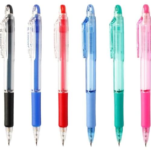 6pcs Zebra KRM-100 Mechanical Pencil 0.5mm Lead with Eraser Break Resistant Press Automatic Pencils Multi-color Optional