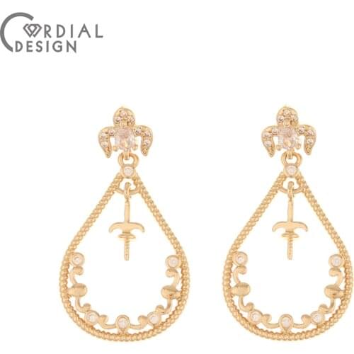 Cordial Design 30Pcs 20*36MM Jewelry Accessories/Hand Made/CZ Charms/DIY Necklace Making/Blank Tray/Jewelry Findings & Component