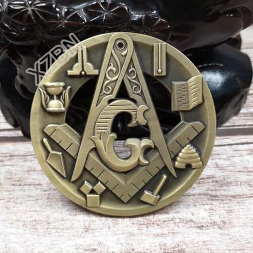 Masonic Auto Car Badge Emblems mason freemason BCM44 Compass And Square Tools hollow out 3D 3'' antique technique personality