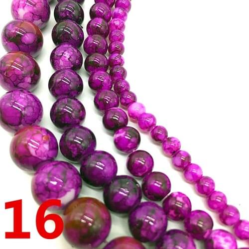 NEW 4 /6 /8 /10 mm Purple Chic Glass Loose Spacer Charm Beads Pattern DIY Jewelry Making Accessory