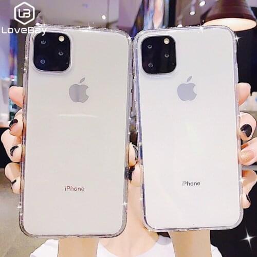 Lovebay Bling Diamond Crystal Phone Case For iPhone 11 Pro Max XS Max X XR 6 6s 7 8 Plus 5 5s SE Transparent Soft TPU Cover