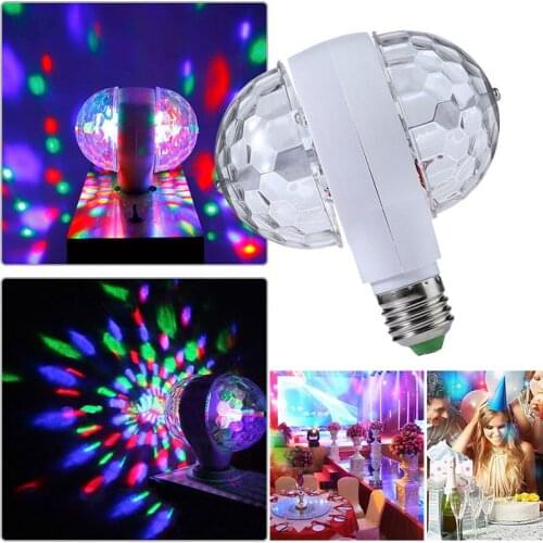 Disco Light Ball Lamp 6W E27 RGB Rotating Stage Light LED Colorful Party Lights For Wedding Holiday Birthday Christmas Bar Home
