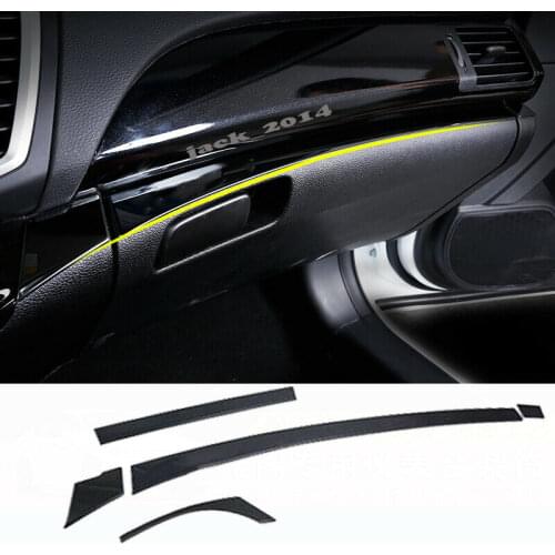 For Honda Accord 9th 2014-2015 Black stainless indoor Article decoration cover trim