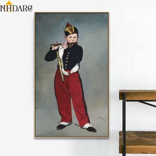 The Fifer by Edouard Manet Classic Artwork Reproduction Posters and Prints Canvas Art Painting Wall Pictures for Home Decoration