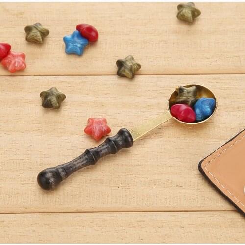 Wax Spoon Sealing Wax Spoons for Seal Stamp Beads Vintage craft Envelope Wedding Sealing Wood Handle Invitation Card decoration