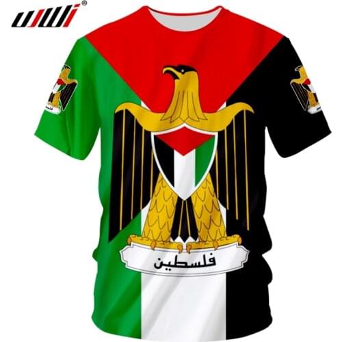 UJWI 3D Print Mens Free Palestine Clothing Short Sleeve T-shirts Men/women T-shirt War Peace Oversized T-shirt Custom Flag