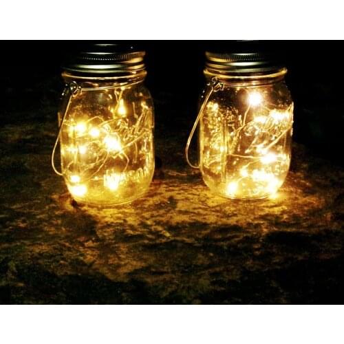 8Pack Mason Jar Lights 2M 20LEDs Solar Copper Wire String Light Living Room Wedding Decoration Christmas String Light Waterproof