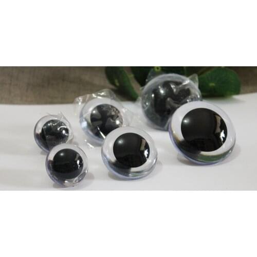 30mm/40mm/50mm new big size round shape clear plastic safety toy eyes with white hard washer--10pcs/lot