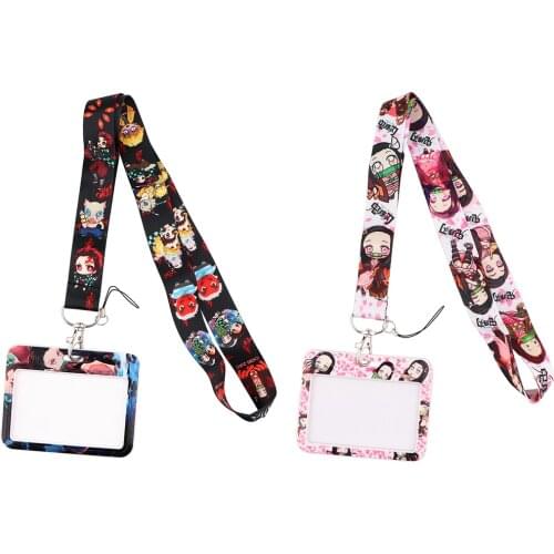 JF672 Anime Demon Slayer Neck Straps Lanyards for key ID Card Pass Gym Cellphone USB Badge Holder DIY Hanging Rope