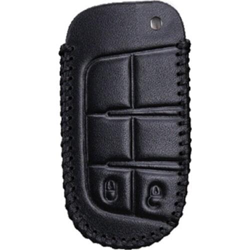 Leather Car Key Cover Case For Dodge Ram 1500 Avenger Charger Dart Challenger Durango Journey For Fiat Freemont 2018 For Jeep