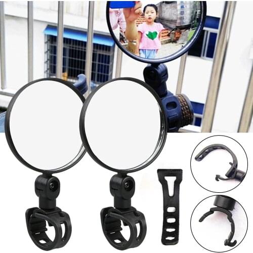MTB Bicycle Mirror Adjustable Handlebar Mount 75mm Convex Rearview Mirror for Motorcycles Scooters