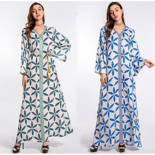 Muslim Dresses Fashion Dubai Abaya Kaftan Turkey Hijab Dress Eid Mubarak Casual Islam Clothing Maxi Dress for Women Vestidos
