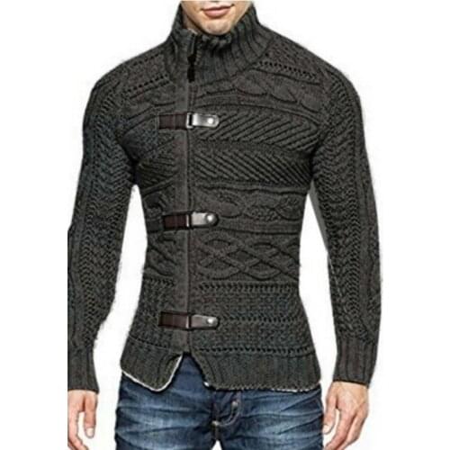 Dropping Solid color leather buckle zipper slim mens fashion jacket long sleeves irregular nightclub cotton top coat plus size