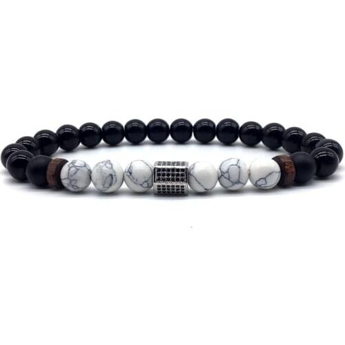 2020 New Fashion Column Men Bracelet 8mm Natural Stone Beads Trendy New Charm Bracelet For Men Jewelry