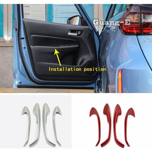 Car Cover Sticker Trim Styling Door Inner Handle Armrest Handrail Frame Panel Parts For Honda Fit Jazz 2020 2021
